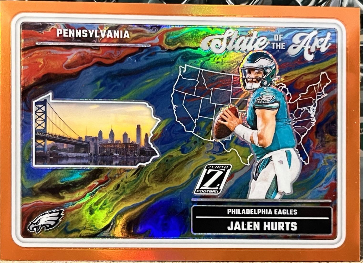 2024 Panini Zenith State of the Art Jalen Hurts [Orange] #2 card