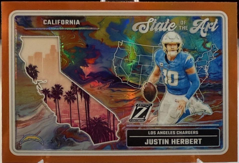 2024 Panini Zenith State of the Art Justin Herbert [Orange] #8 card