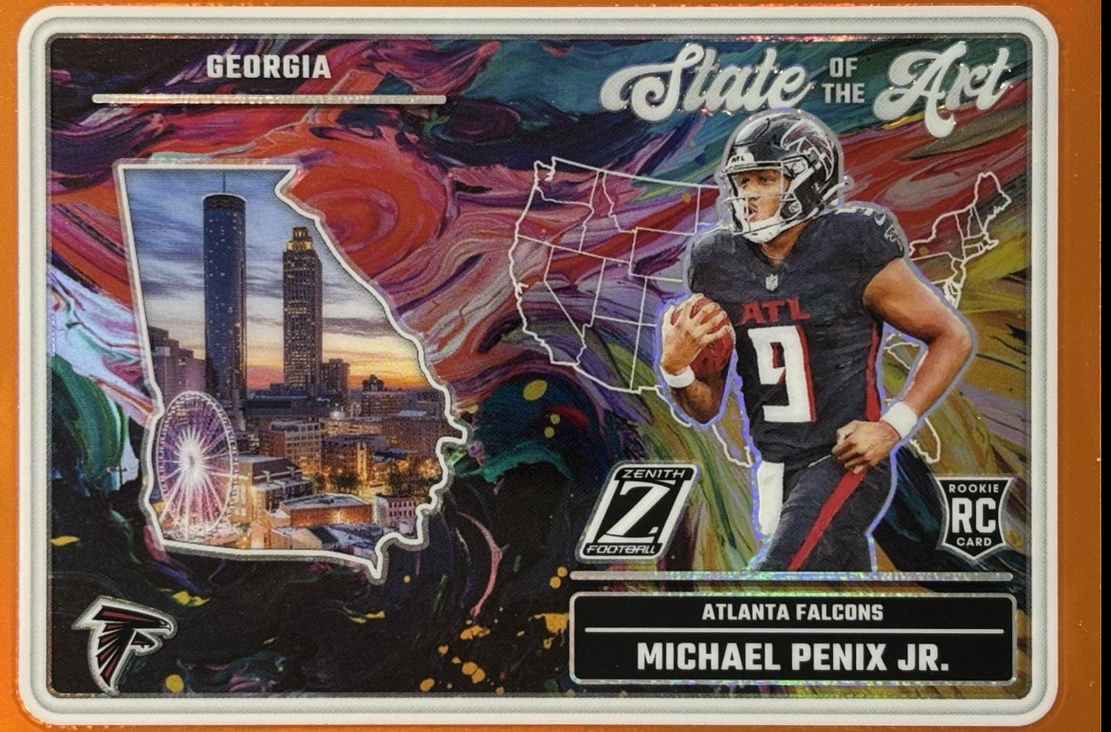 2024 Panini Zenith State of the Art Michael Penix Jr. [Orange] #13 card
