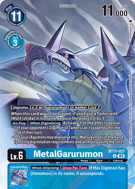 2024 Secret Crisis MetalGarurumon [Omnimon Binder Set Foil] #BT17-027 card