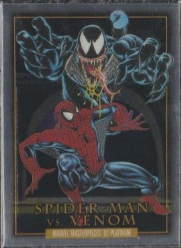 2024 SkyBox Masterpieces ’92 Platinum Battle Spectrum Spider-Man vs. Venom #BS-4 card