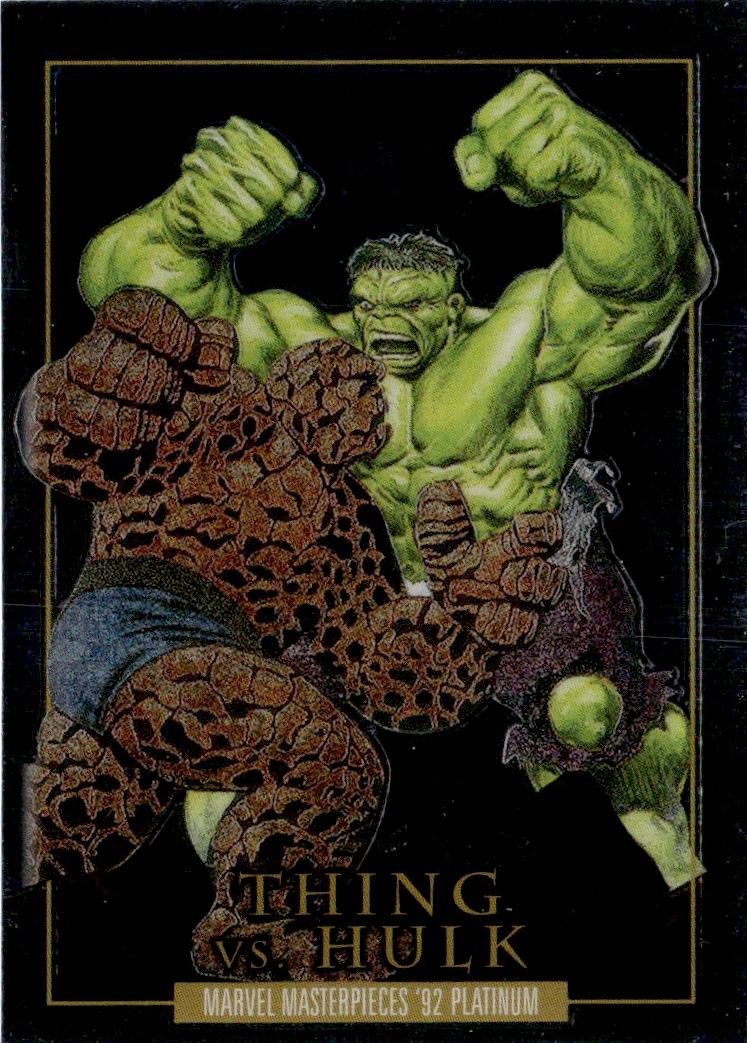 2024 SkyBox Masterpieces ’92 Platinum Battle Spectrum Thing vs. Hulk #BS-1 card