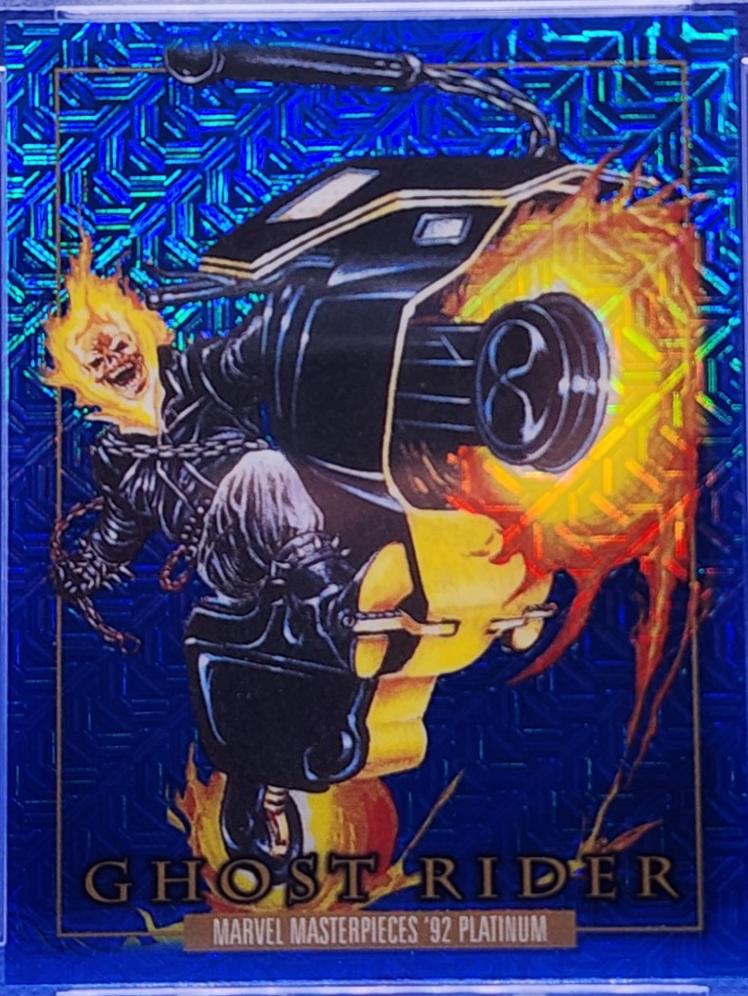 2024 SkyBox Masterpieces ’92 Platinum Ghost Rider [Blue Traxx Variant] #37-V card