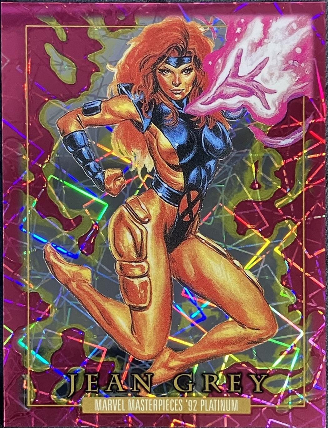 2024 SkyBox Masterpieces ’92 Platinum Jean Grey [Pink Lasers] #46 card