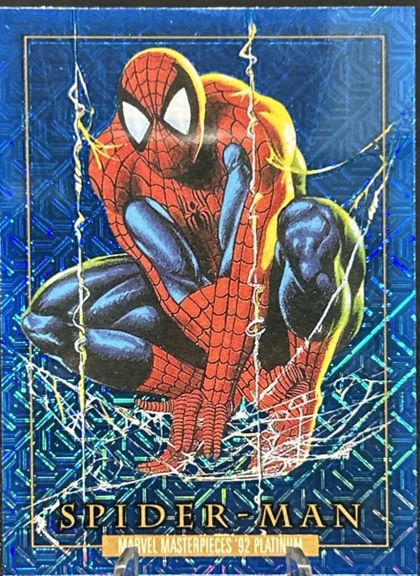 2024 SkyBox Masterpieces ’92 Platinum Spider-Man [Blue Traxx] #87 card