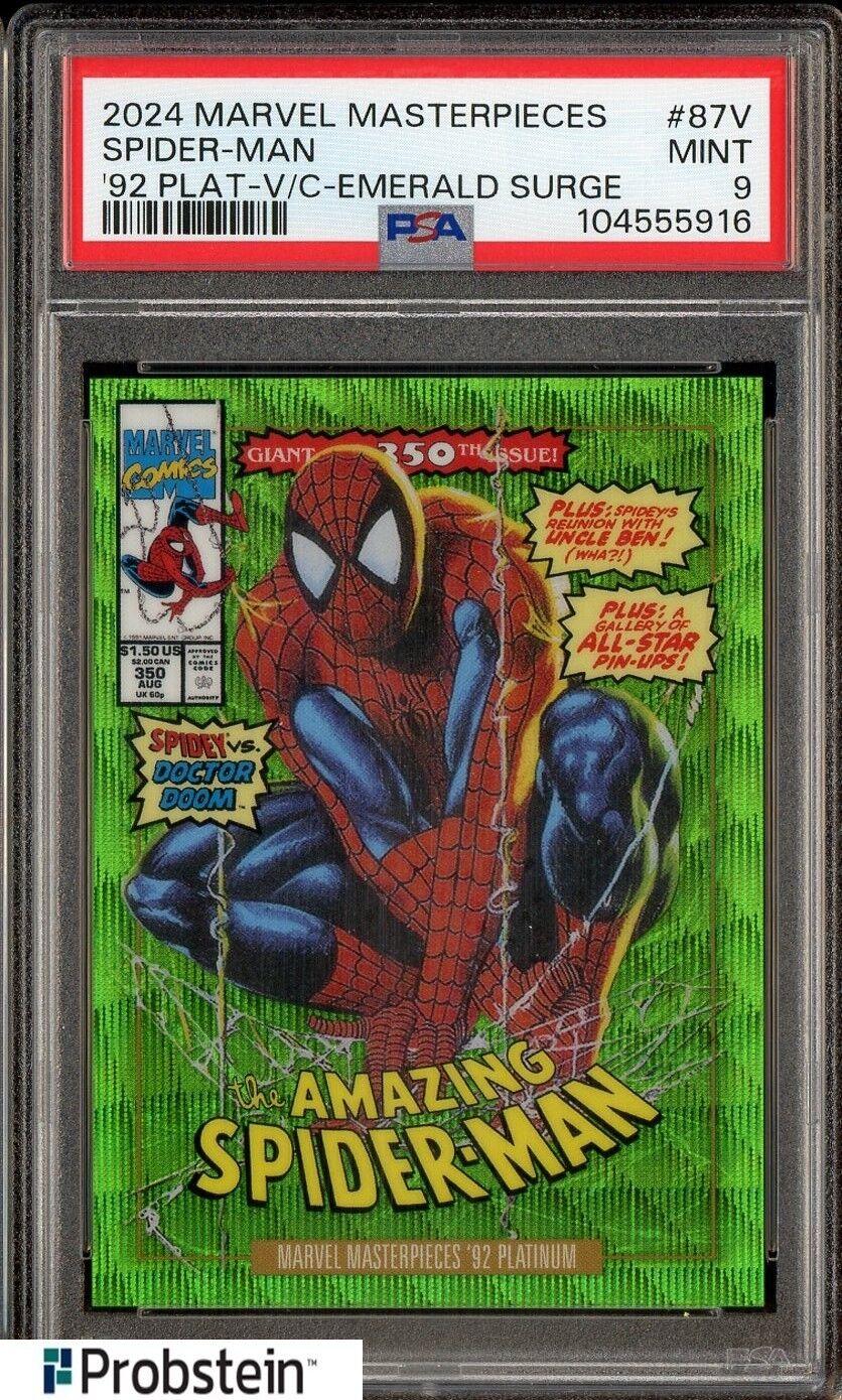 2024 SkyBox Masterpieces ’92 Platinum Spider-Man [Emerald Surge Variant] #87-V card