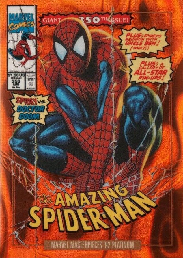 2024 SkyBox Masterpieces ’92 Platinum Spider-Man [Orange Lava Variant] #87-V card