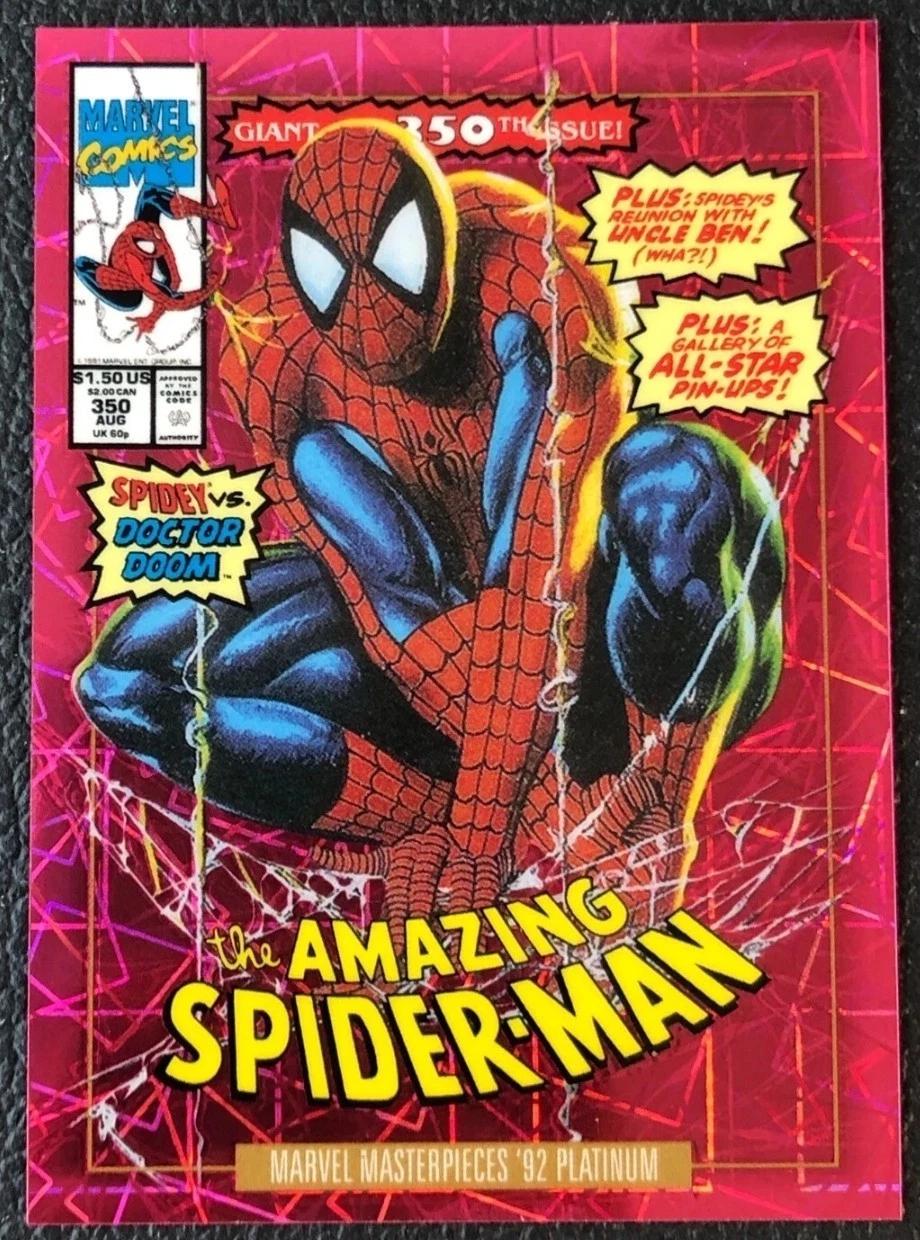 2024 SkyBox Masterpieces ’92 Platinum Spider-Man [Pink Lasers Variant] #87-V card