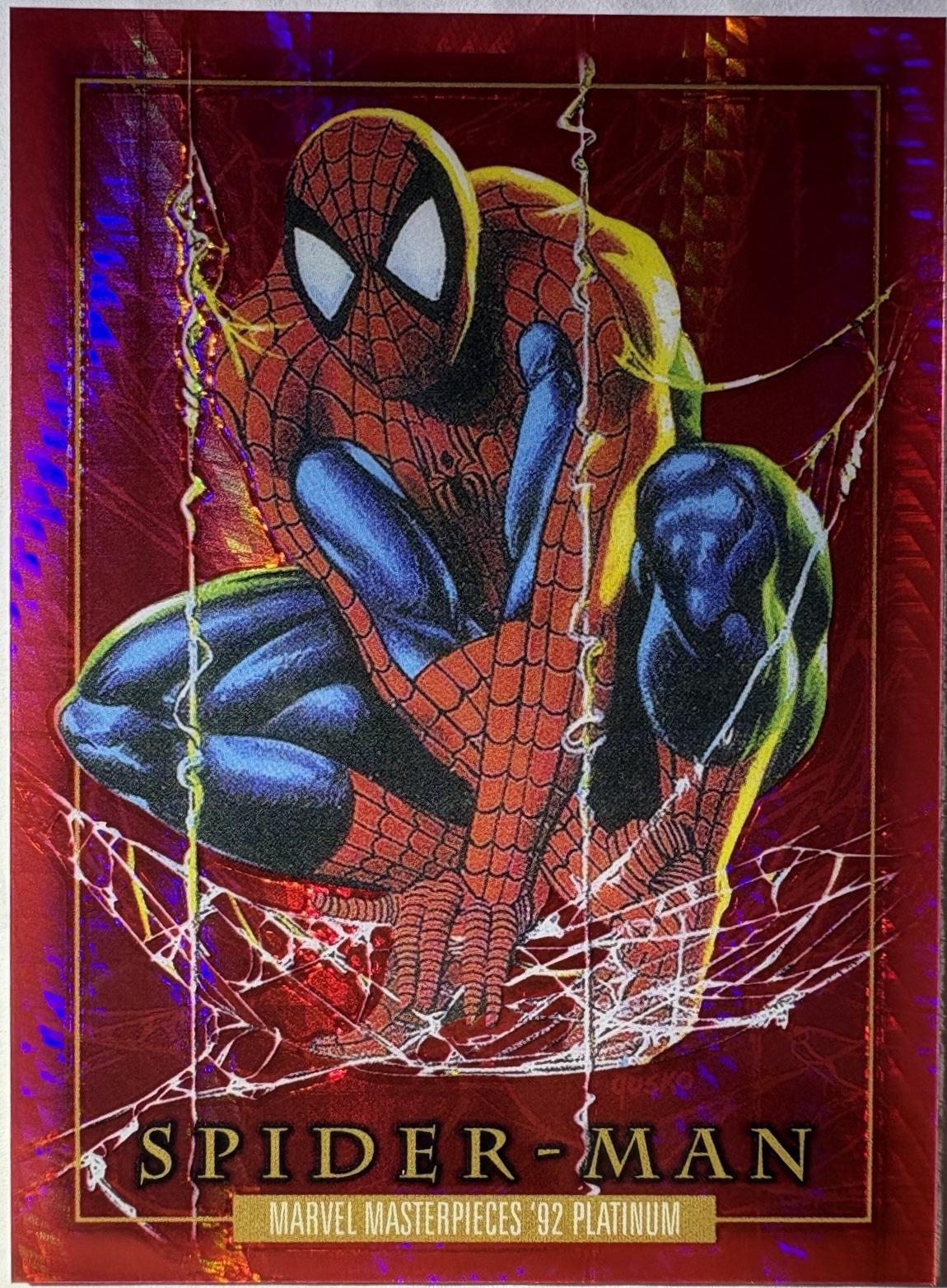 2024 SkyBox Masterpieces ’92 Platinum Spider-Man [Red Prism] #87 card
