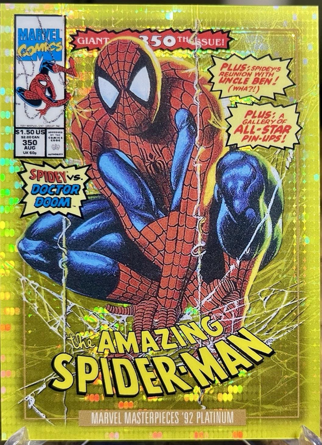 2024 SkyBox Masterpieces ’92 Platinum Spider-Man [Seismic Gold Variant] #87-V card