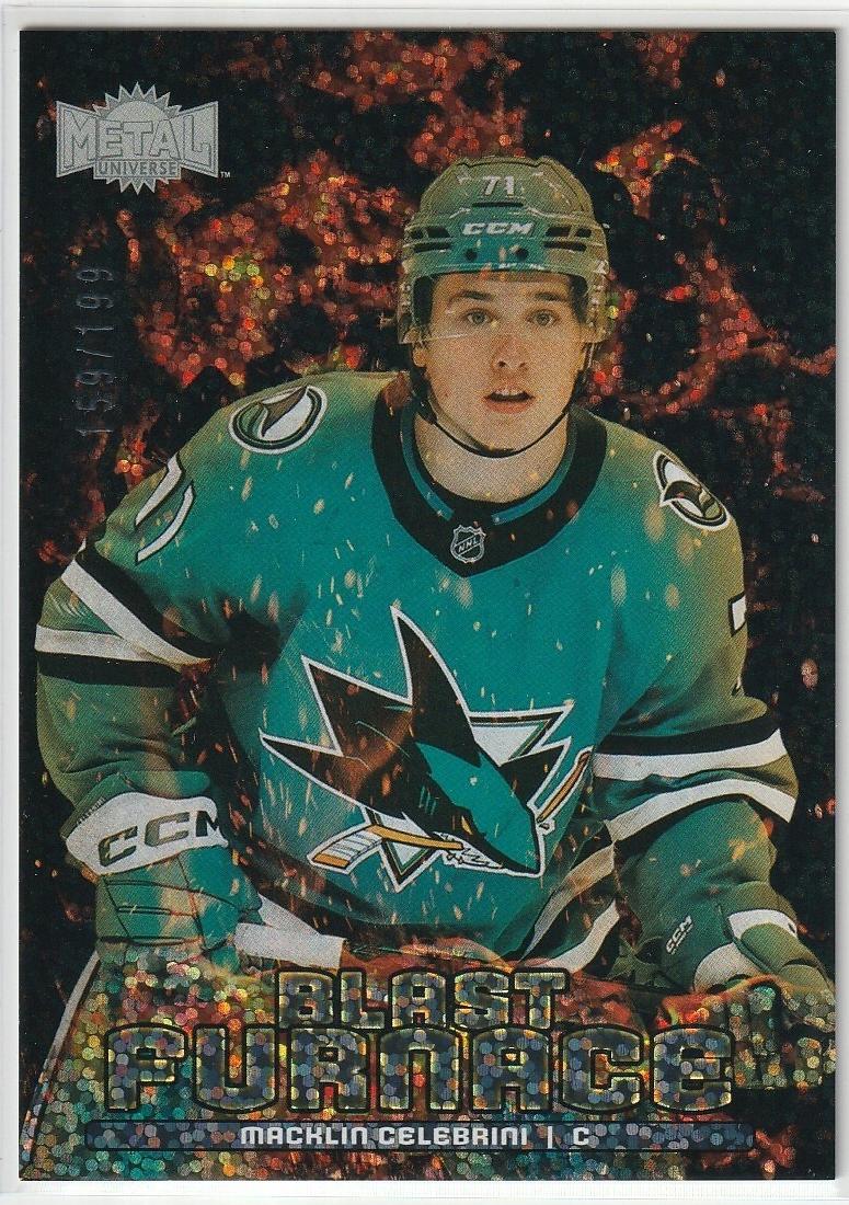 2024 SkyBox Metal Universe Blast Furnace Macklin Celebrini [Speckle] #BF-3 card