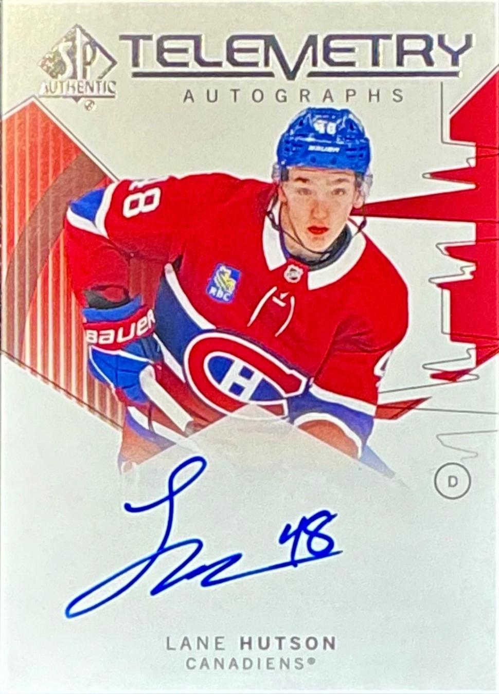 2024 SP Authentic Telemetry Autograph Lane Hutson #T-LH card