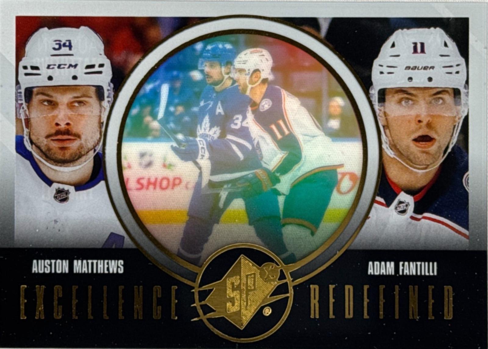 2024 SPx Excellence Redefined Auston Matthews / Adam Fantilli #EX-8 card