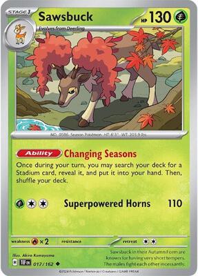 2024 Temporal Forces Sawsbuck [Reverse Holo] #17 card