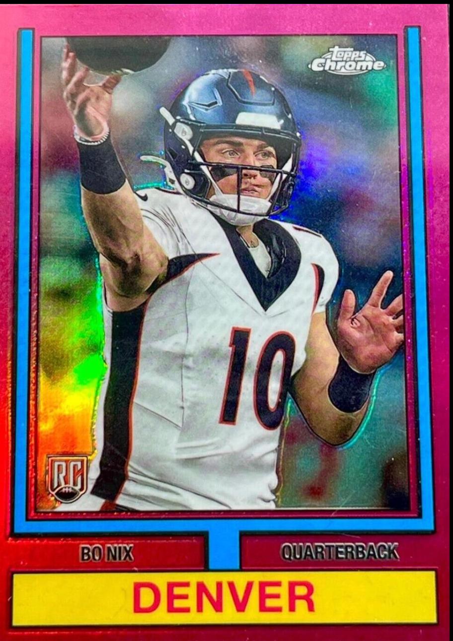 2024 Topps Chrome 1974 Bo Nix [Pink Refractor] #74TF-4 card