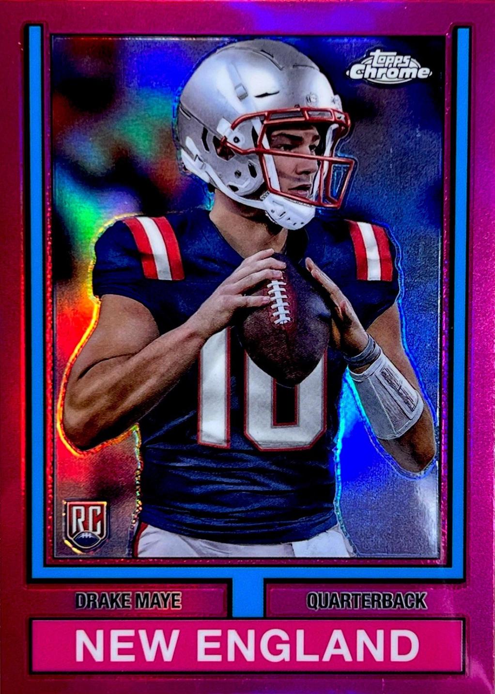 2024 Topps Chrome 1974 Drake Maye [Pink Refractor] #74TF-3 card