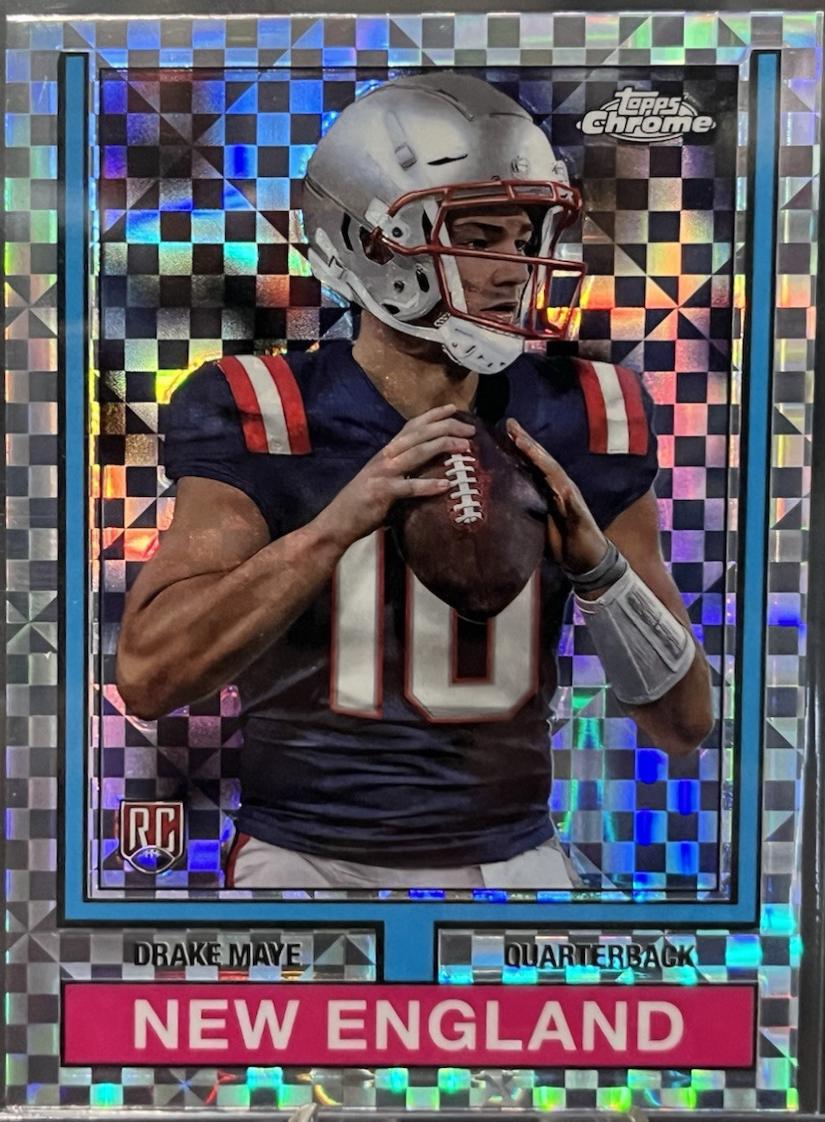 2024 Topps Chrome 1974 Drake Maye [X-Fractor] #74TF-3 card