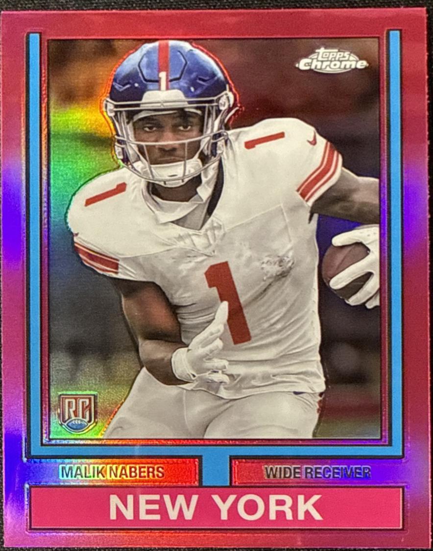 2024 Topps Chrome 1974 Malik Nabers [Pink Refractor] #74TF-7 card