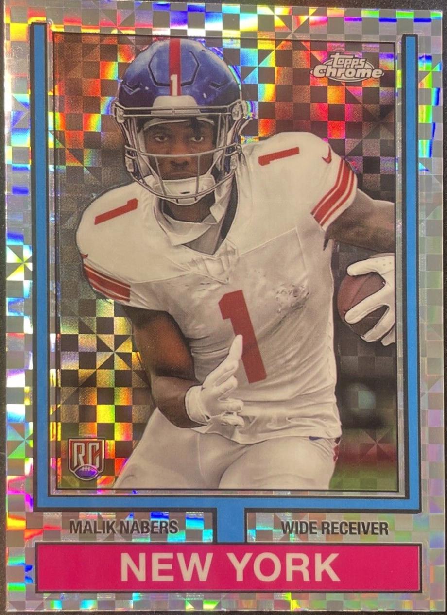 2024 Topps Chrome 1974 Malik Nabers [X-Fractor] #74TF-7 card
