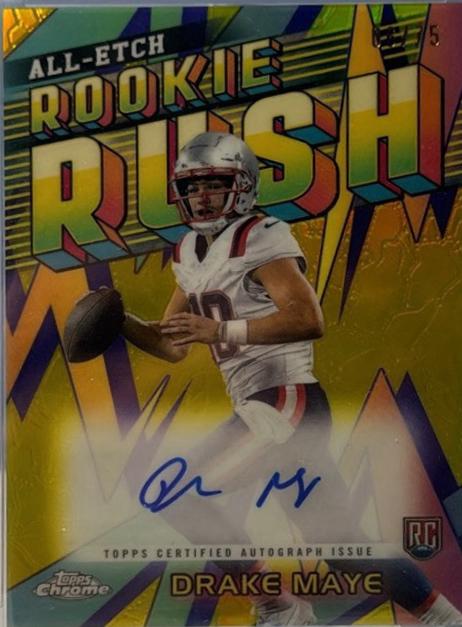 2024 Topps Chrome All-Etch Rookie Rush Autograph Drake Maye #RRA-DM card