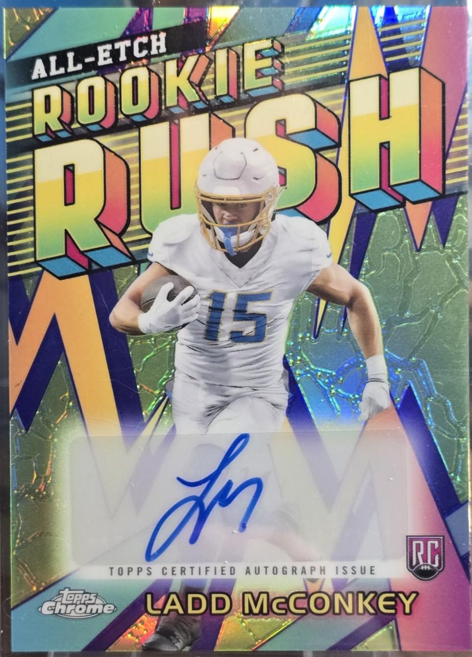 2024 Topps Chrome All-Etch Rookie Rush Autograph Ladd McConkey #RRA-LM card