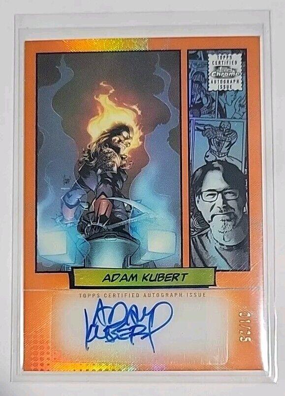 2024 Topps Chrome Authentic Marvel Comic Book Artist Autograph ADAM KUBERT [Orange Refractor] #CA-ADK card