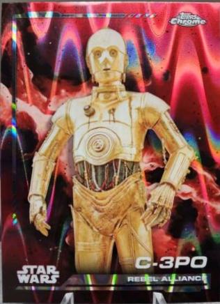 2024 Topps Chrome C-3PO [Red Wave Refractor] #109 card