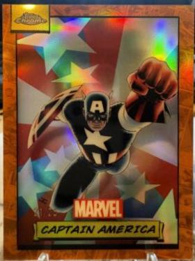 2024 Topps Chrome Captain America [Orange Refractor] #92 card