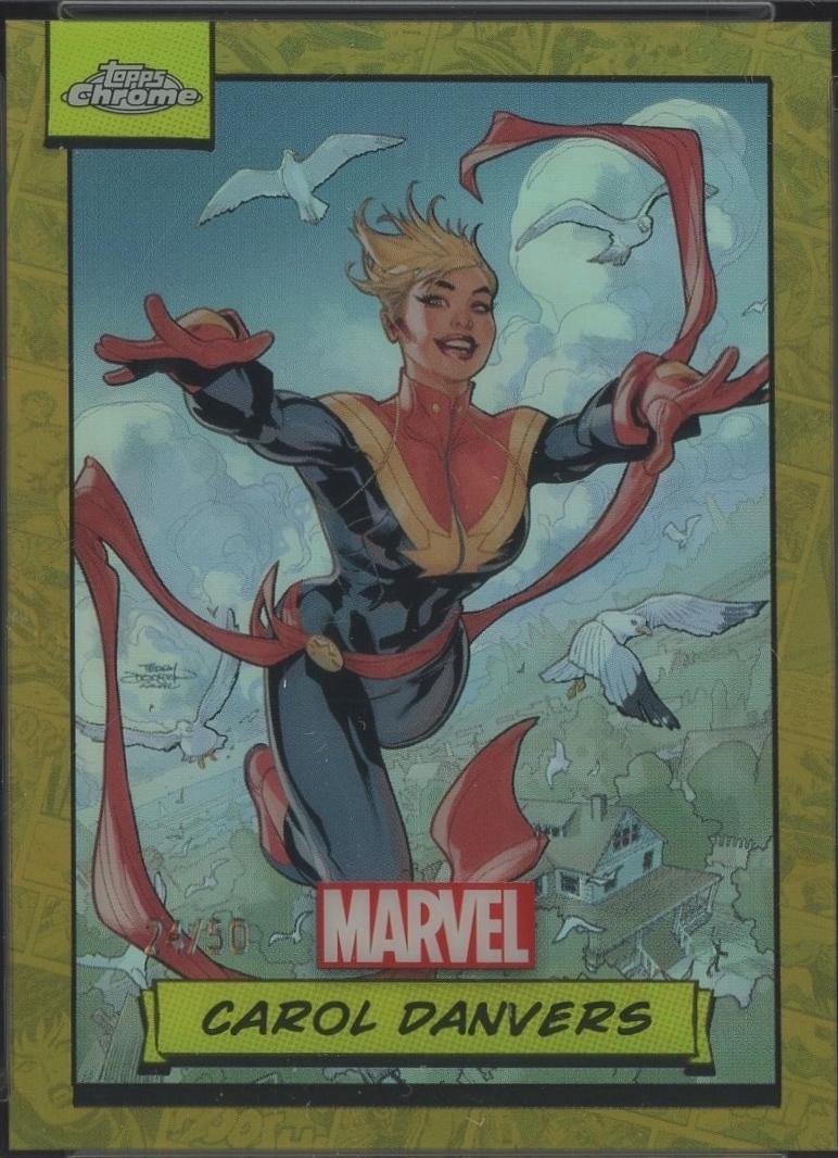 2024 Topps Chrome Carol Danvers [Gold Refractor] #76 card