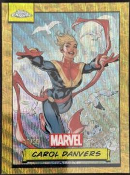 2024 Topps Chrome Carol Danvers [Gold Wave] #76 card