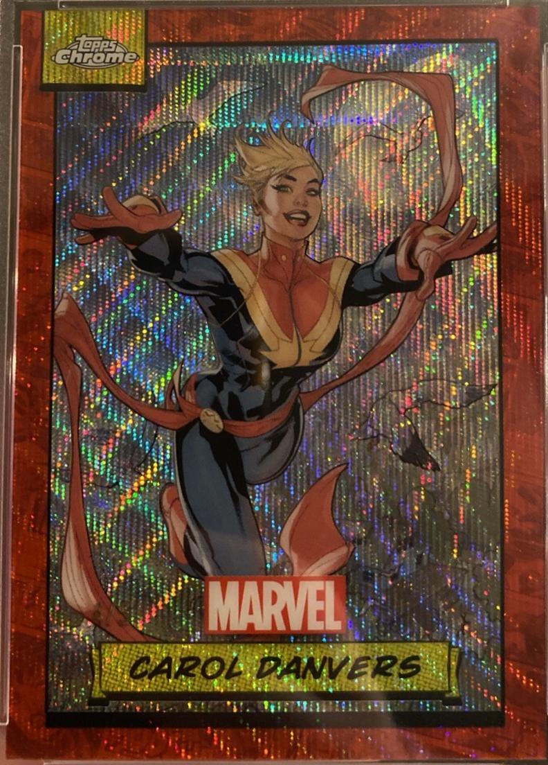 2024 Topps Chrome Carol Danvers [Red Wave] #76 card