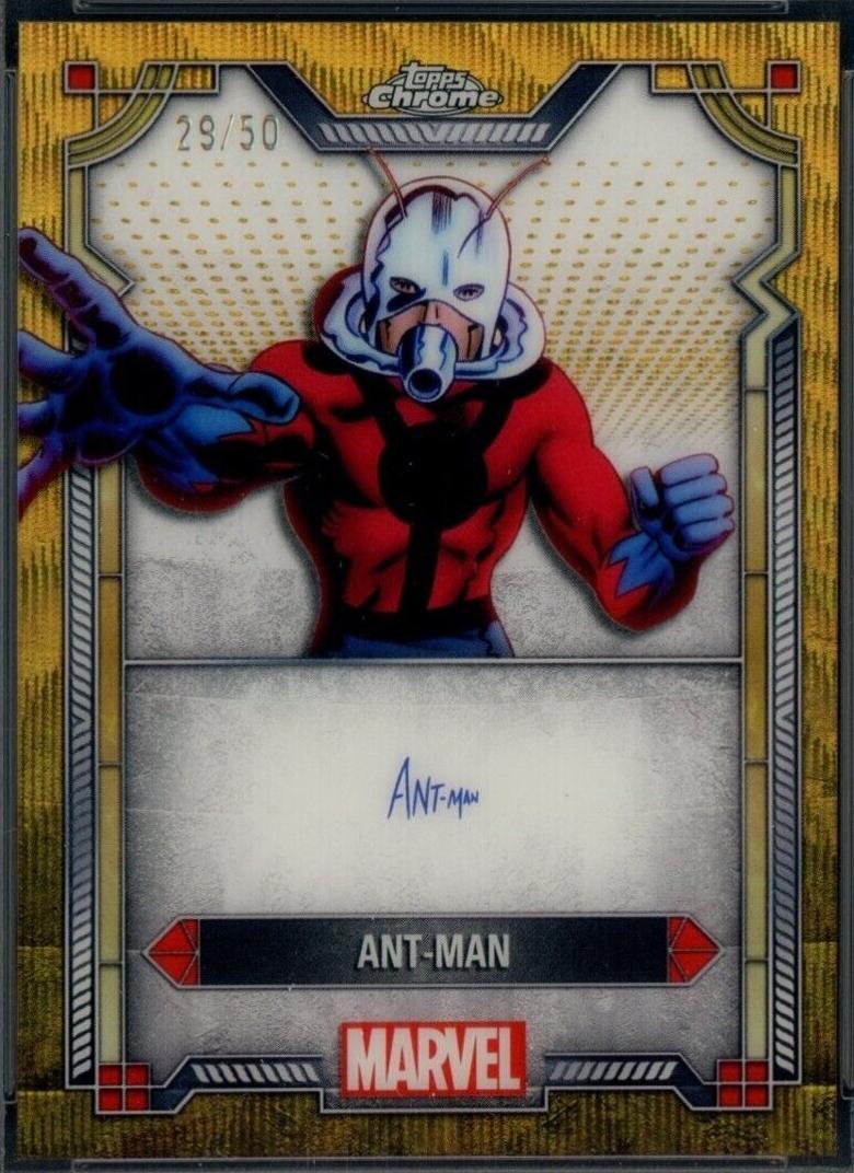 2024 Topps Chrome Character Autograph Ant-Man [Gold Wave] #MI-7 card