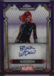 2024 Topps Chrome Character Autograph Black Widow #MI-6 card