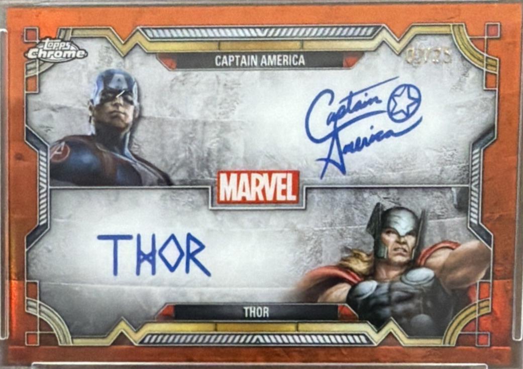 2024 Topps Chrome Character Autograph Dual Captain America And Thor #MD-1 card