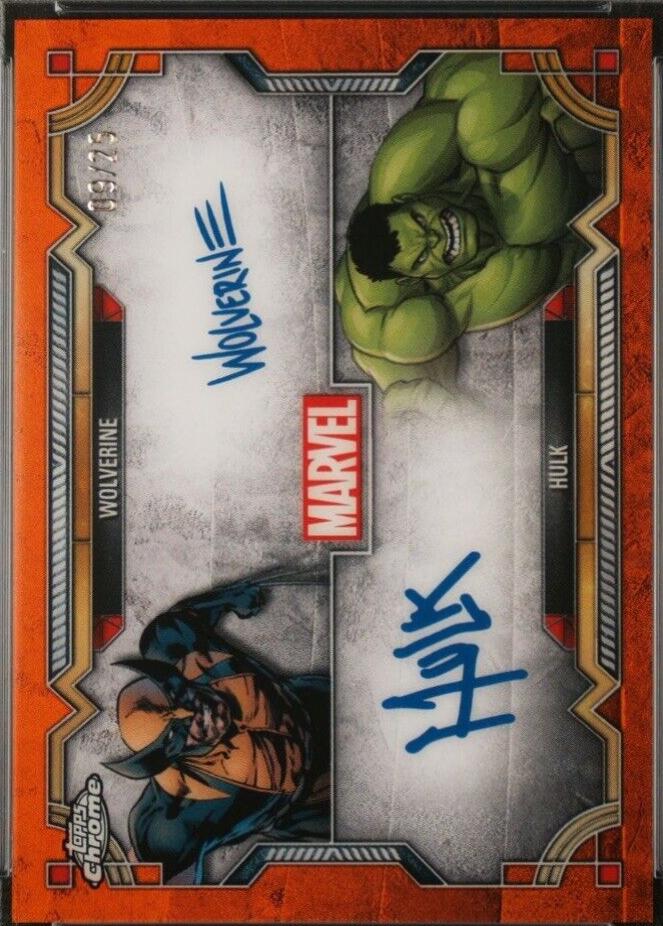 2024 Topps Chrome Character Autograph Dual Wolverine And Hulk #MD-3 card