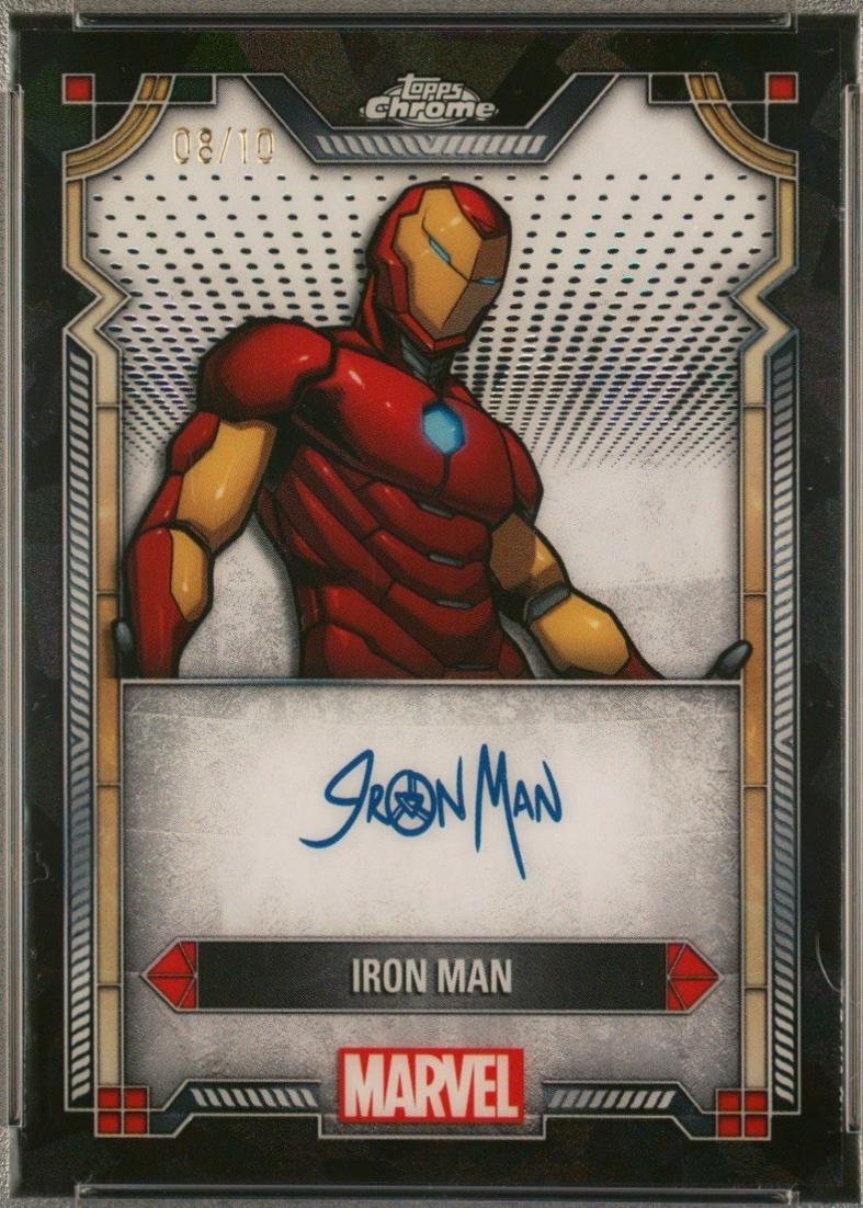 2024 Topps Chrome Character Autograph Iron Man [Black Sapphire] #MI-3 card
