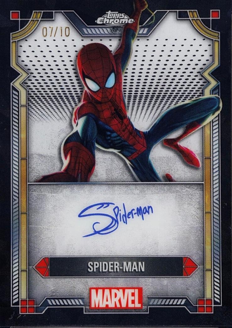2024 Topps Chrome Character Autograph Spider-Man [Black Sapphire] #MI-8 card