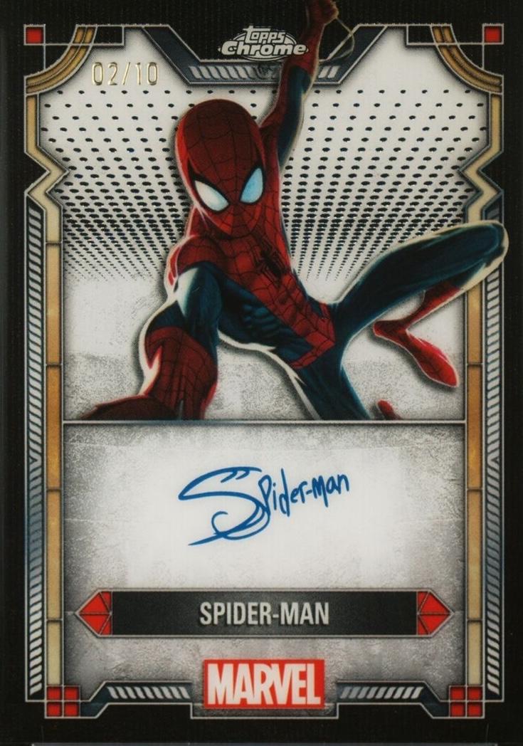 2024 Topps Chrome Character Autograph Spider-Man [Black Wave] #MI-8 card