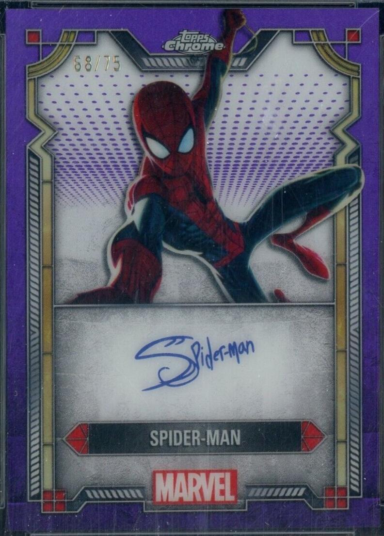 2024 Topps Chrome Character Autograph Spider-Man [Purple Refractor] #MI-8 card