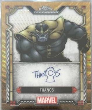 2024 Topps Chrome Character Autograph Thanos [Gold Wave] #MI-5 card