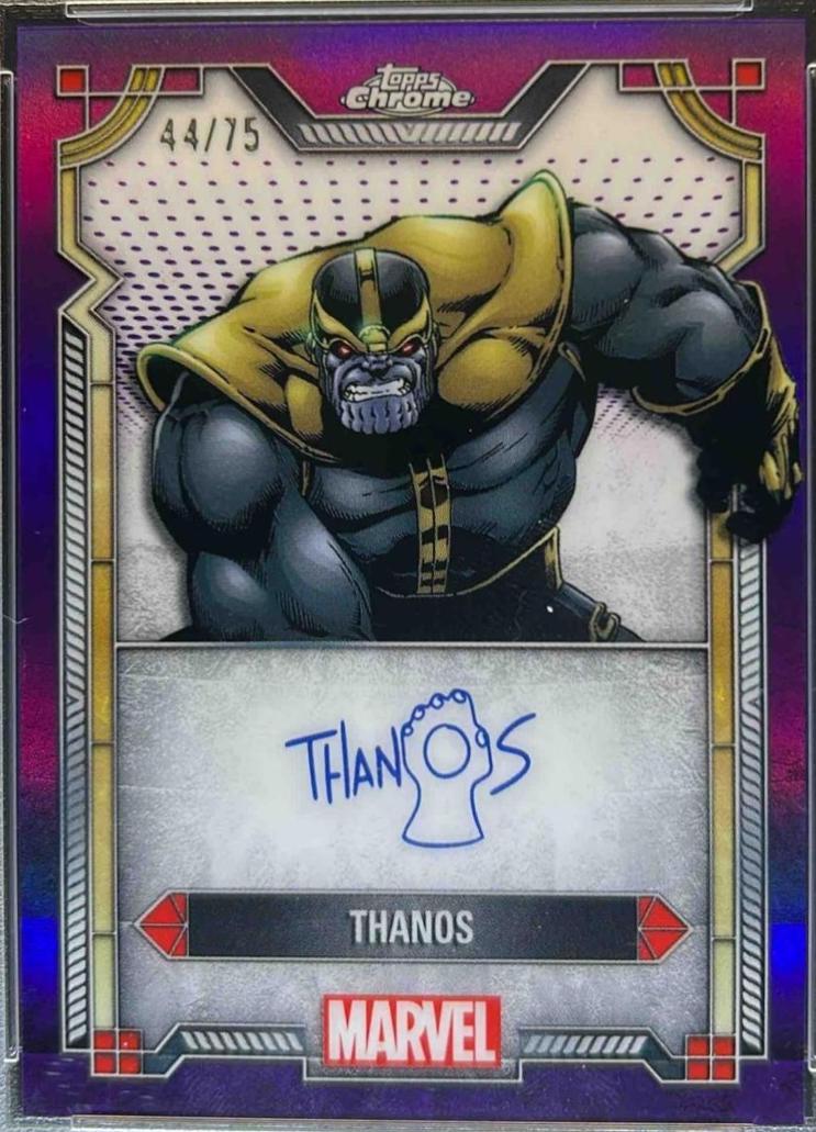 2024 Topps Chrome Character Autograph Thanos [Purple Refractor] #MI-5 card