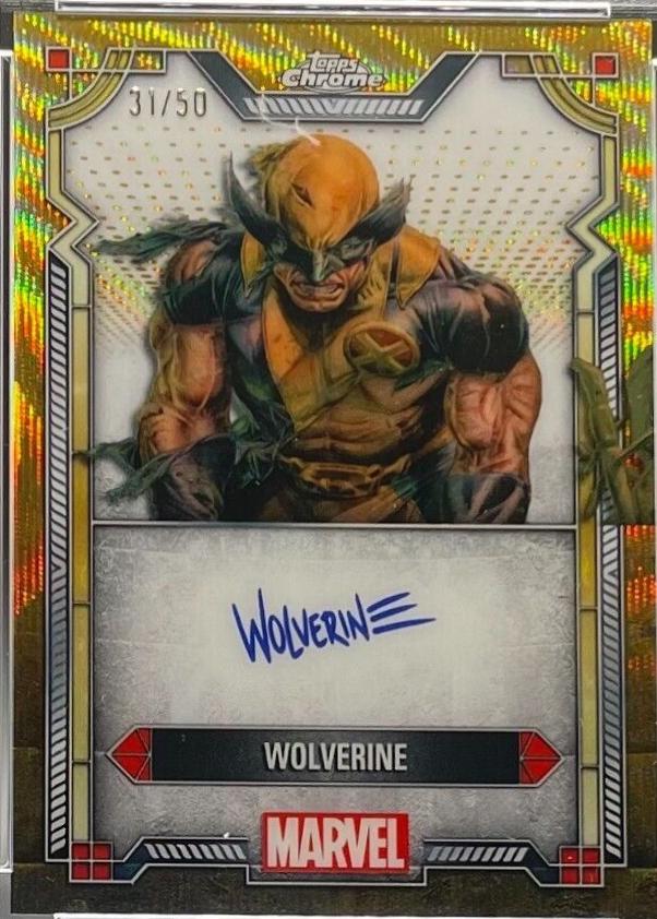 2024 Topps Chrome Character Autograph Wolverine [Gold Wave] #MI-2 card