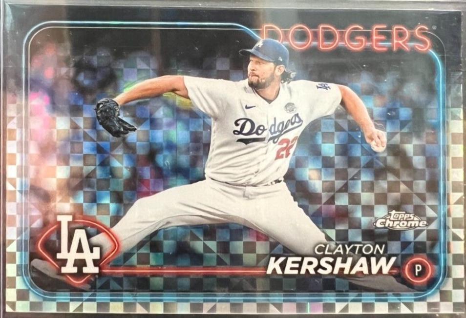 2024 Topps Chrome Clayton Kershaw [XFractor] #110 card