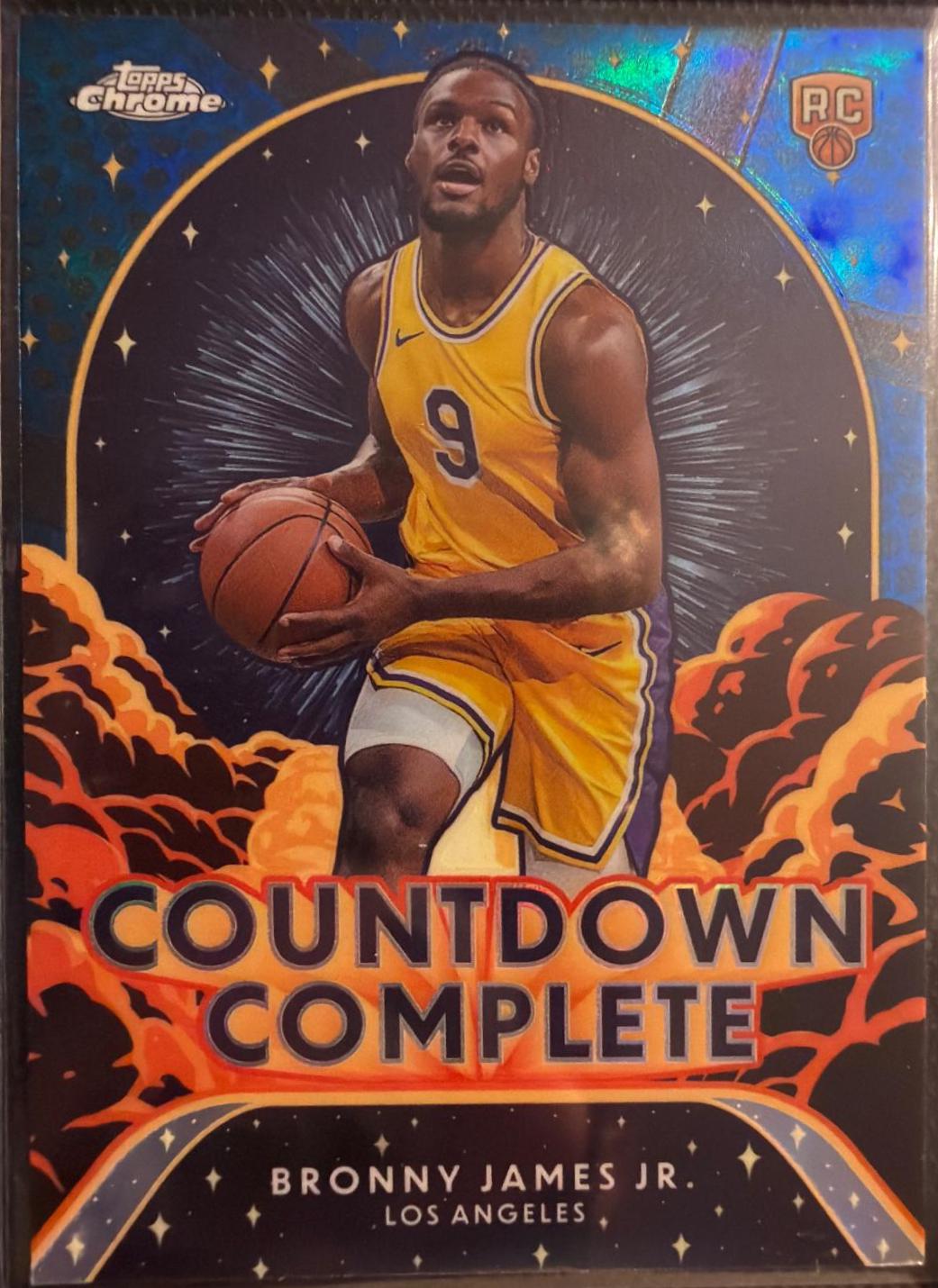 2024 Topps Chrome Countdown Complete Bronny James Jr. [Blue Basketball Refractor] #CC-25 card