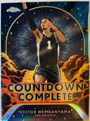 2024 Topps Chrome Countdown Complete Victor Wembanyama [Blue Basketball Refractor] #CC-1 card