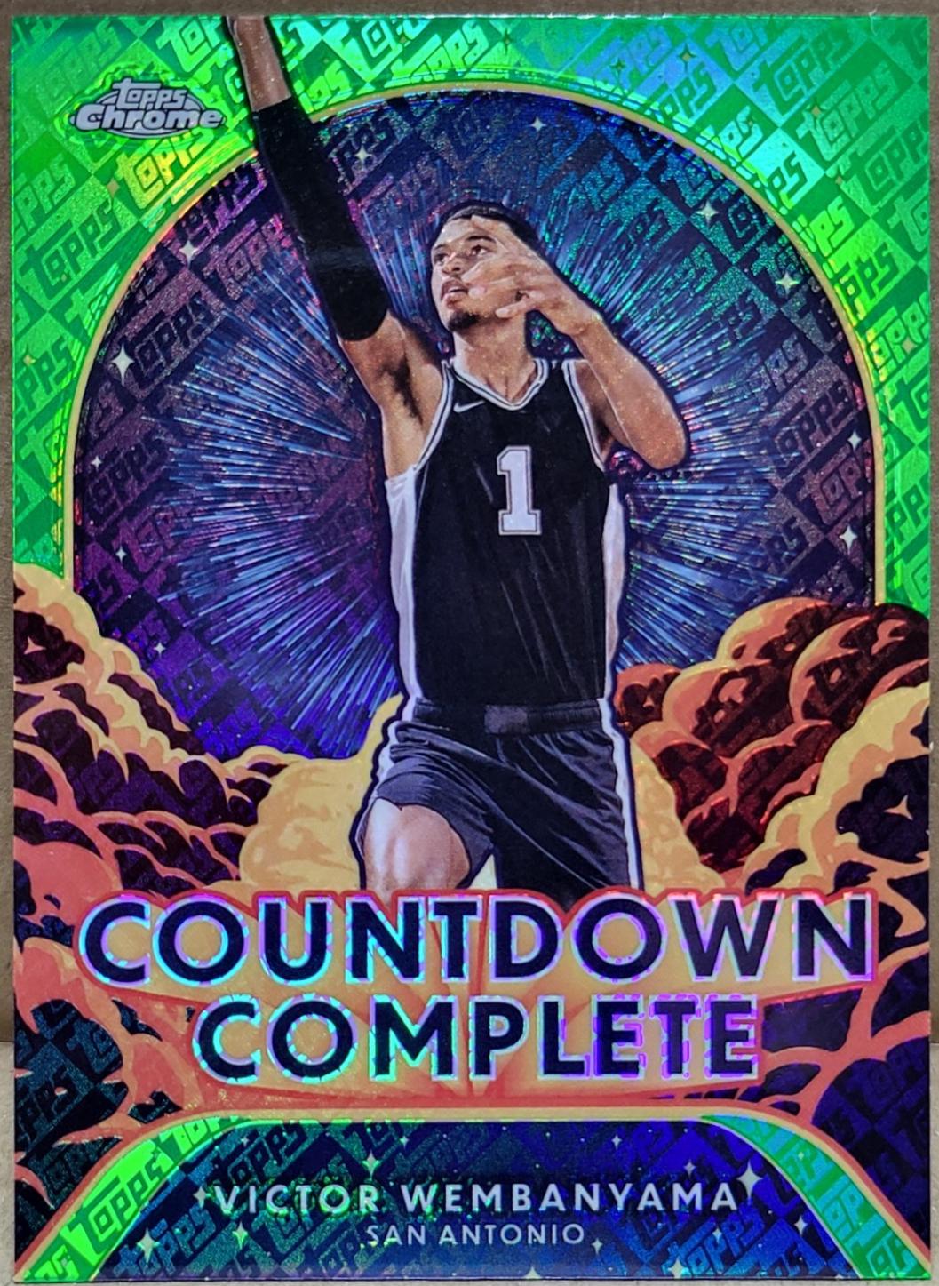 2024 Topps Chrome Countdown Complete Victor Wembanyama [Topps Green Refractor] #CC-1 card