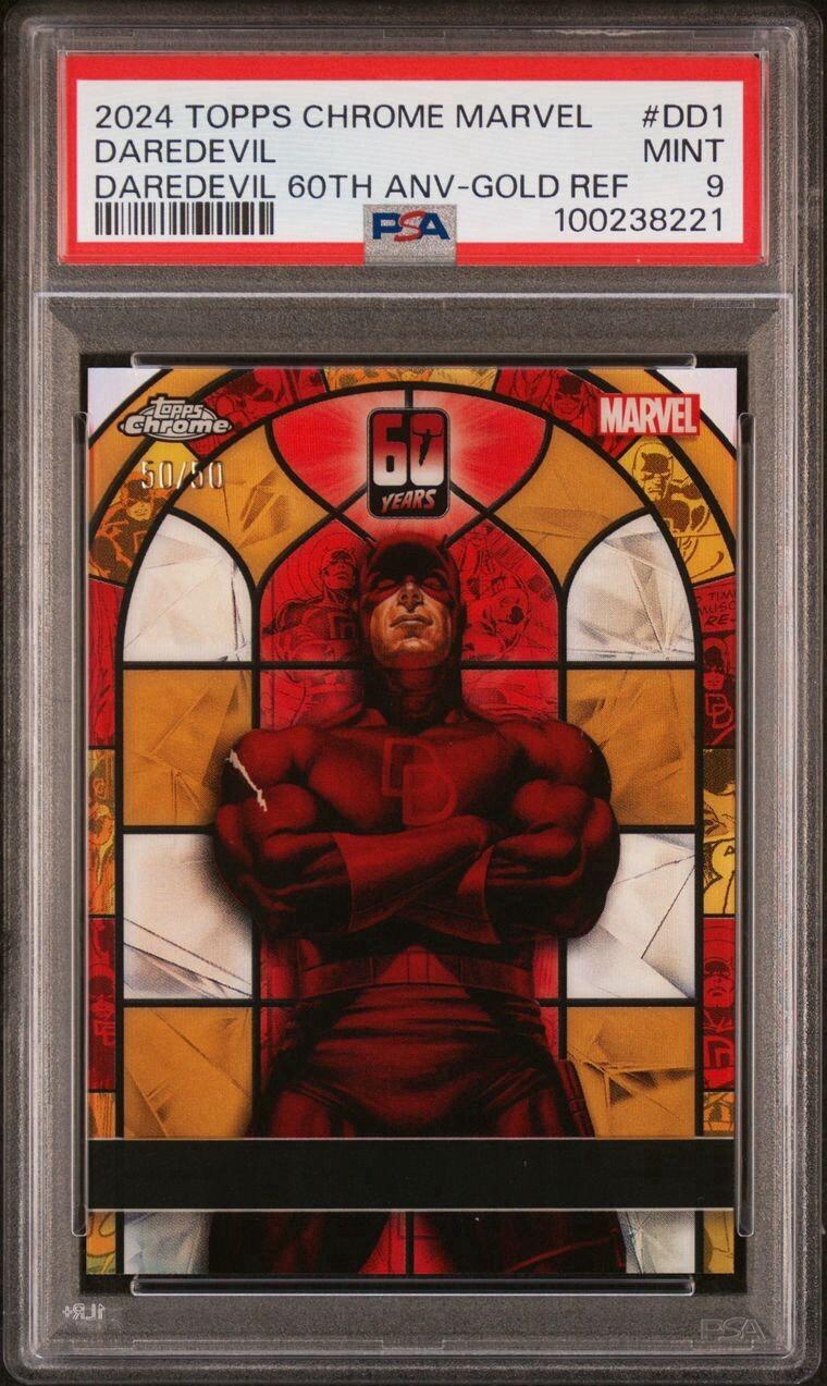 2024 Topps Chrome Daredevil 60th Anniversary Daredevil [Gold Refractor] #DD-1 card