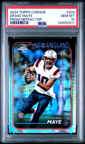 2024 Topps Chrome Drake Maye [Refractor] #203 card