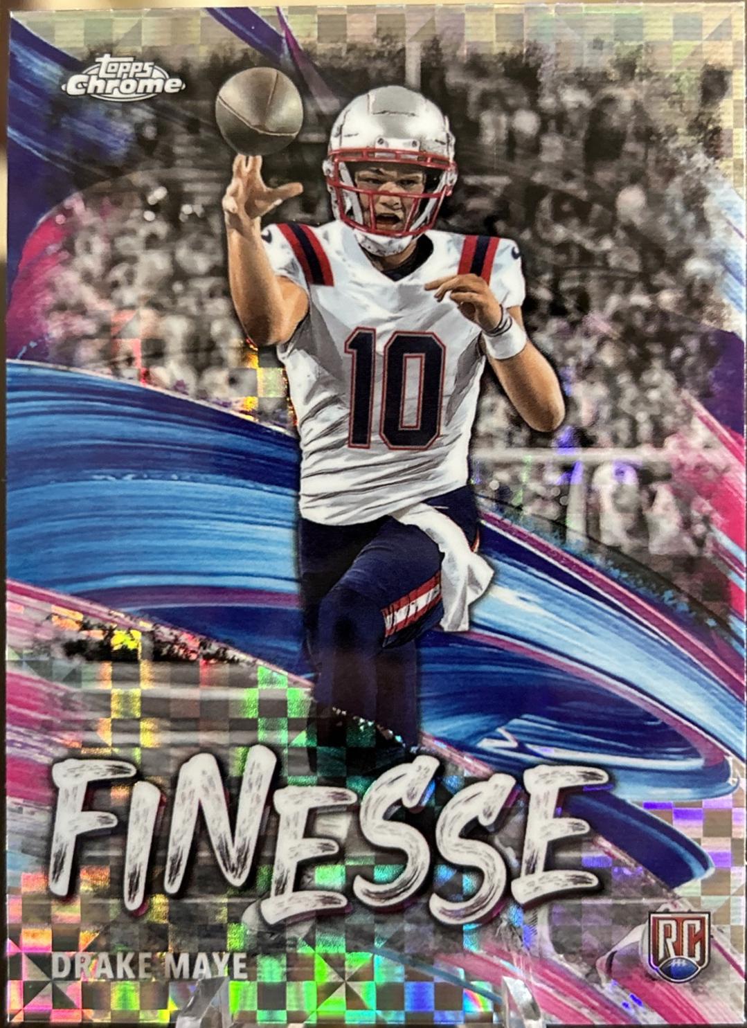 2024 Topps Chrome Finesse Drake Maye [X-Fractor] #F-2 card