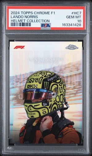 2024 Topps Chrome Formula 1 Helmet Collection Lando Norris [Orange Refractor] #HC-7 card